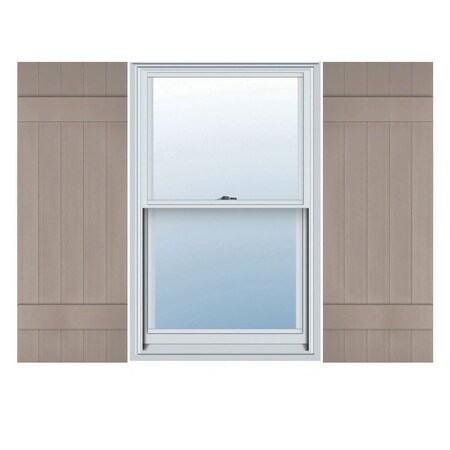 Ekena Millwork Lifetime Vinyl, 5 Board Joined (2 Batten), Board-n-Batten Shutters, w/Shutter-Loks, LJ5C17X02800CL LJ5C17X02800CL